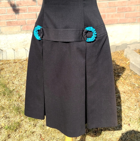 David Meister black pleated dress - Picture 2 of 7